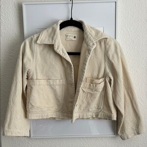 Back beat co. Cropped Cream Corduroy Jacket